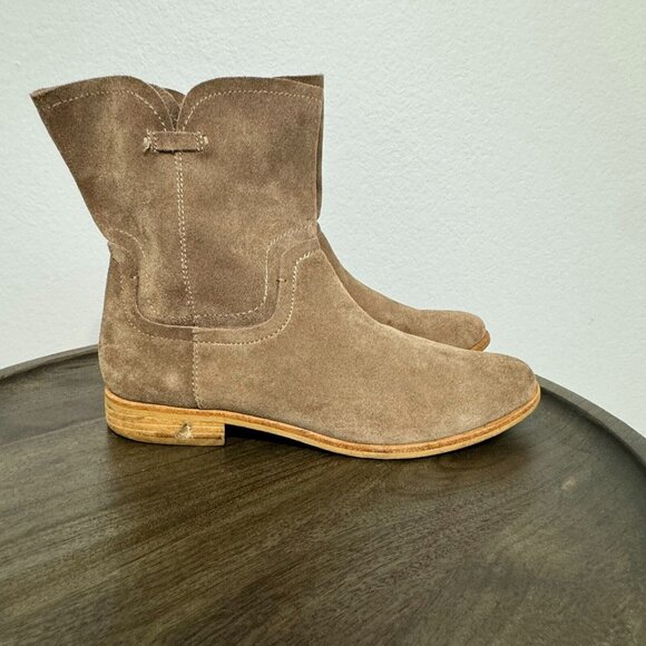 Splendid Women's Western Boots Pull On Mid Calf Suede Comfort Tan Size 9 - Picture 6 of 16